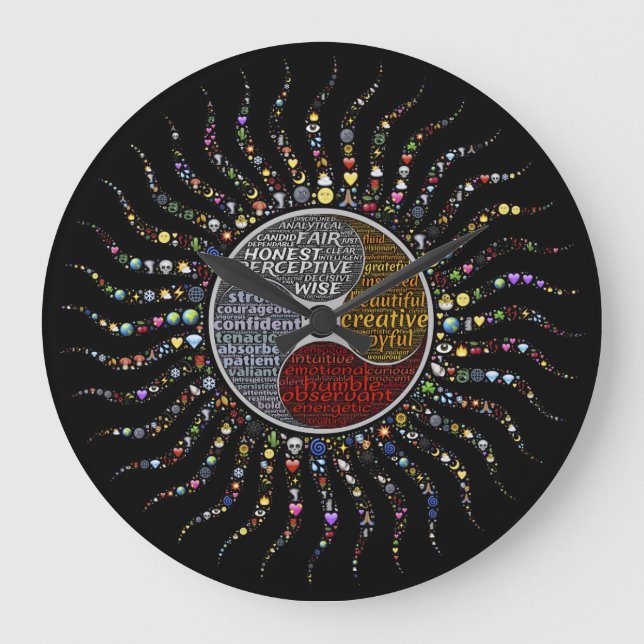 Motivation meditation strength large clock (Front)