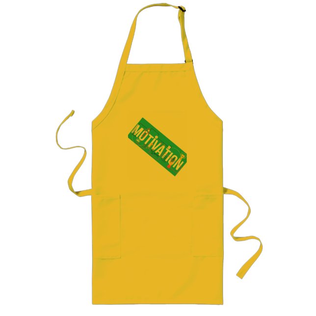 Motivation – Modern Minimalist Typography Design Long Apron (Front)