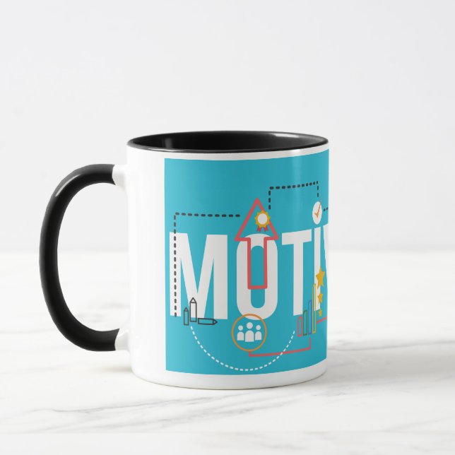 Motivation – Modern Minimalist Typography Design Mug (Left)