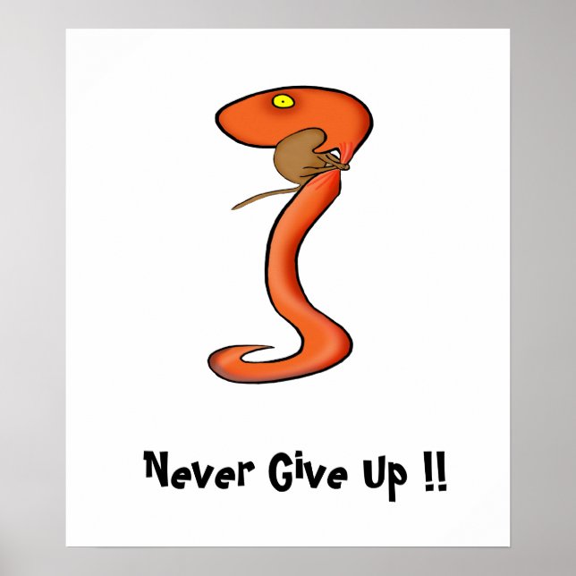 Motivation Poster: Never Give Up !! Poster (Front)