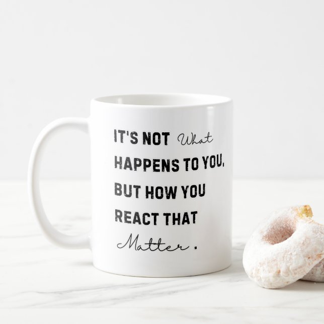 Motivation Quote, Motivation Wall Art, Motivaiton  Coffee Mug (With Donut)