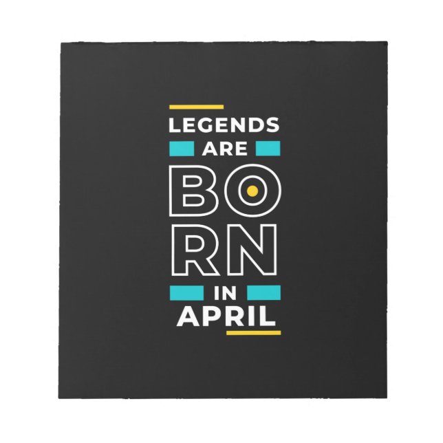  Motivation Quote Stylish For Those Born In April  Notepad (Front)