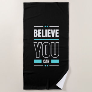 Motivation Quote Trendy and Positive Text Beach Towel