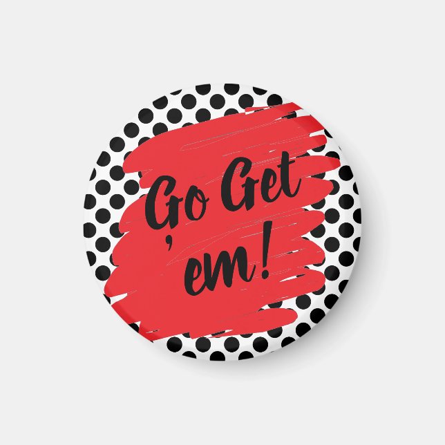 Motivation Red Daub and Black Dots Magnet (Front)