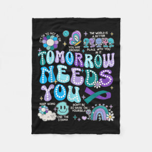 Motivation Ribbon Suicide Prevention Awarenes Wome Fleece Blanket