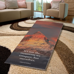Motivation Saying Orange Sunrise Mount Everest  Yoga Mat