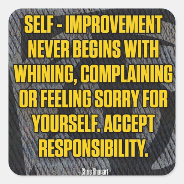 Motivation - Self-Improvement - Inspirational Square Sticker (Front)
