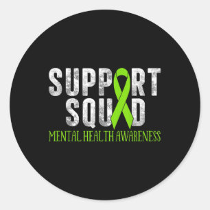 Motivation Support Squad Mental Health Awareness  Classic Round Sticker