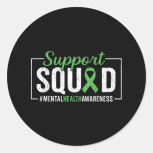 Motivation Support Squad Mental Health Awareness Classic Round Sticker