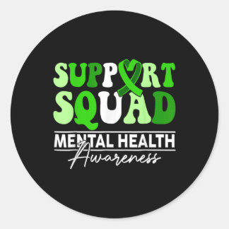 Motivation Support Squad Mental Health Awareness M Classic Round Sticker