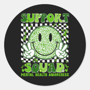 Motivation Support Squad Mental Health Awareness M Classic Round Sticker