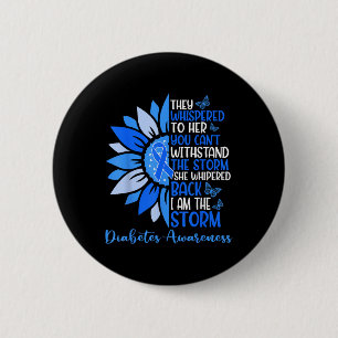 Motivation Support Squad Sunflower Blue Diabetes A 6 Cm Round Badge