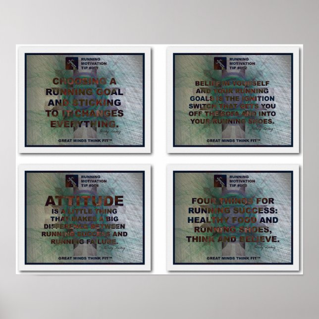 Motivation to Run: Collage 1 with Tips 1 - 4 Poster (Front)