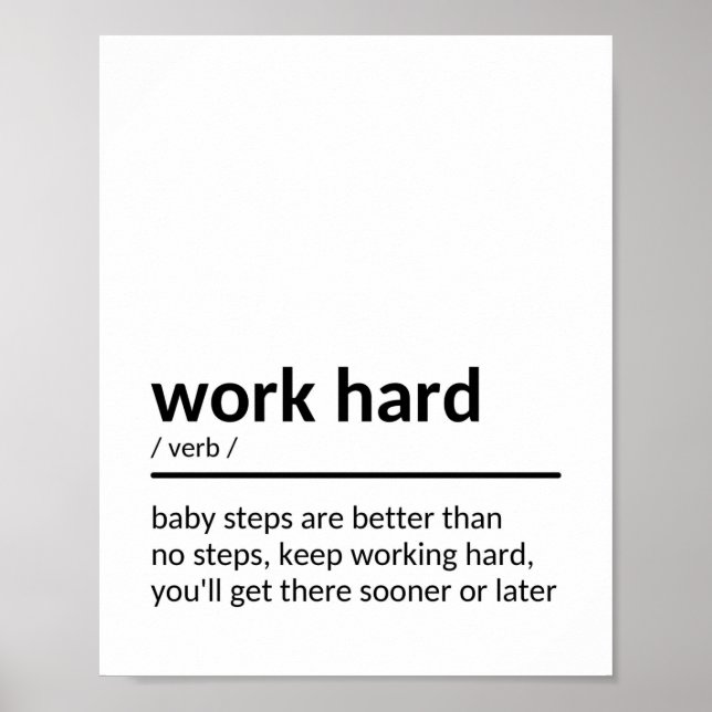 Motivation Work Hard Quote Poster (Front)
