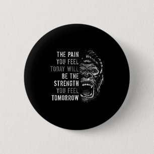 Motivation Workout And Gym Quotes Gorilla Mindset  6 Cm Round Badge