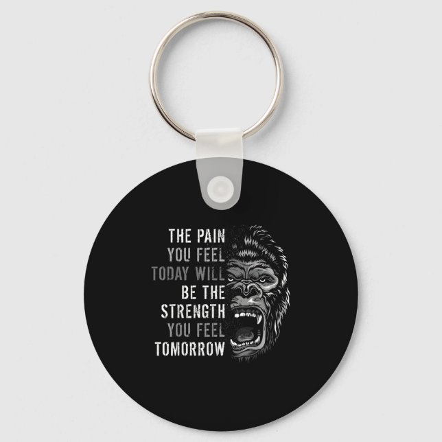 Motivation Workout And Gym Quotes Gorilla Mindset  Key Ring (Front)