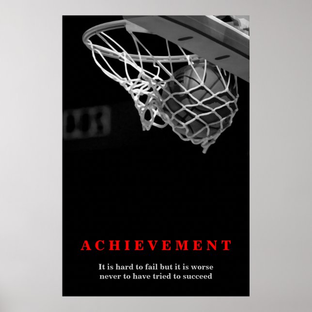 Motivational Achievement Basketball Poster (Front)