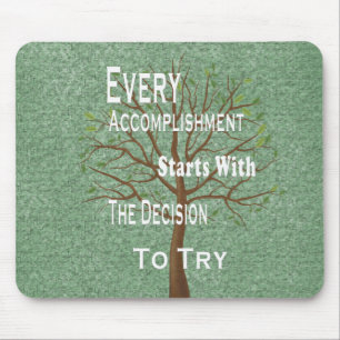 Motivational achievement quotes mouse pad