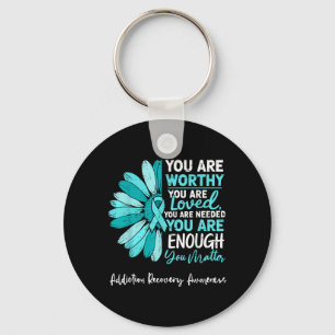 Motivational Addiction Recovery Awareness Drug Key Ring