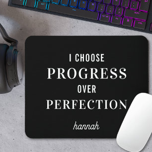 Motivational Affirmation Minimalist Black Mouse Pad
