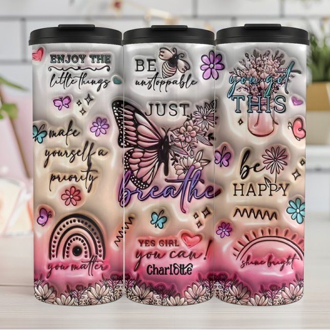 Motivational Affirmations: Glossy Self-Care Thermal Tumbler (Creator Uploaded)