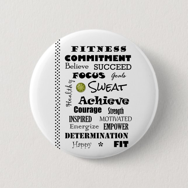 Motivational and Inspirational Fitness Typography 6 Cm Round Badge (Front)