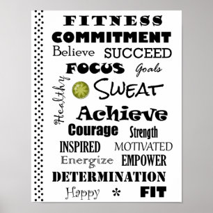 Motivational and Inspirational Fitness Typography Poster