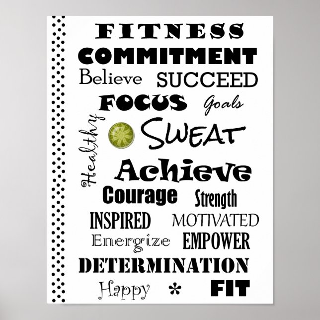 Motivational and Inspirational Fitness Typography Poster (Front)