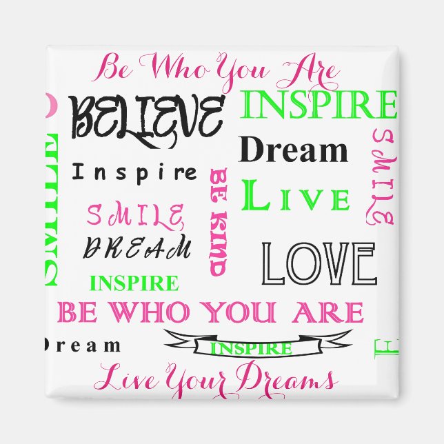 Motivational and Inspirational Words Magnet (Front)
