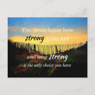 Motivational and Positive Quote: how strong... Postcard