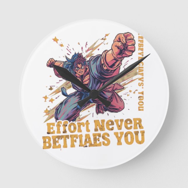 Motivational Anime Graphic Wall Clock (Front)