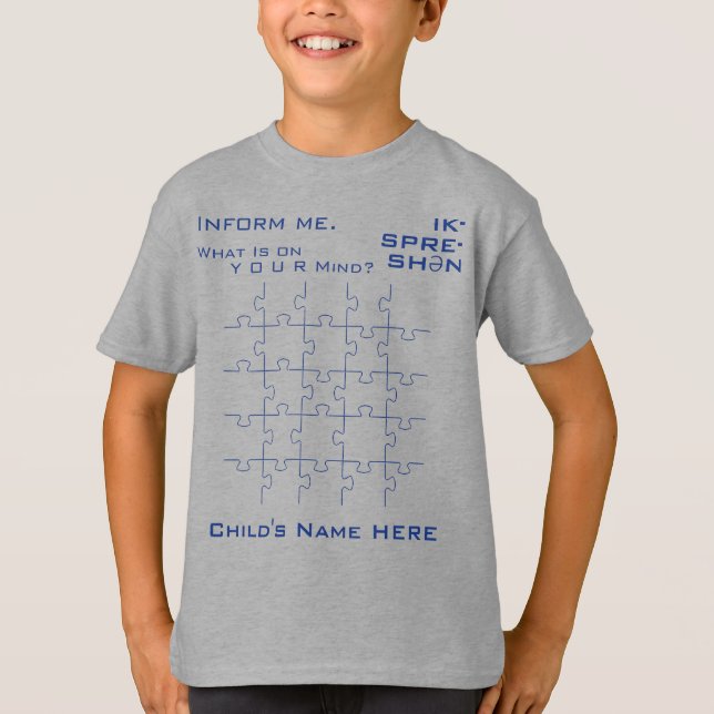 Motivational Autism Awareness, Blue Jigsaw Puzzle T-Shirt (Front)