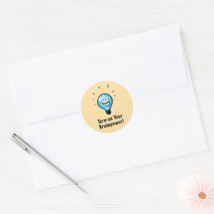 Motivational Back to School cartoon Classic Round Sticker