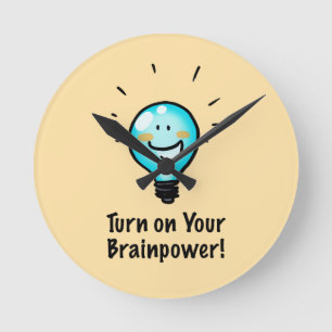 Motivational Back to School cartoon Round Clock