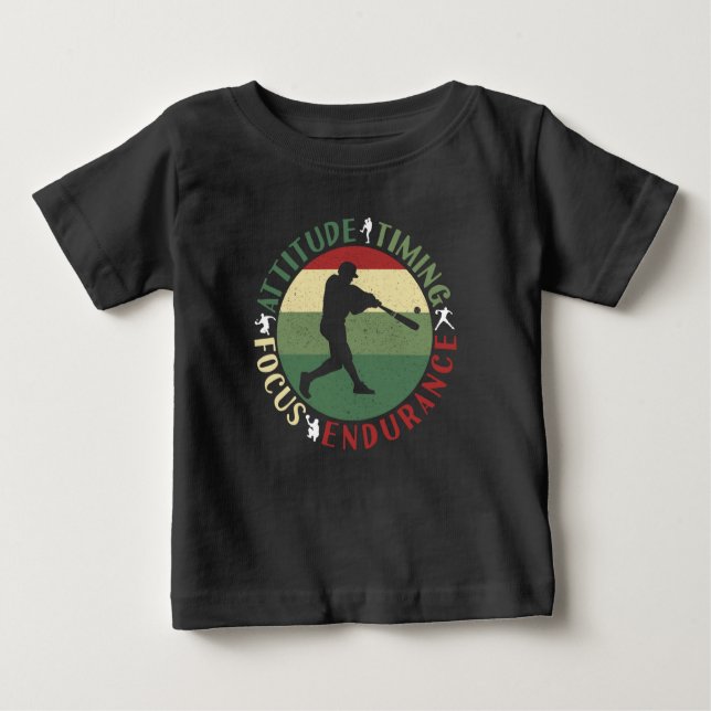 Motivational Baseball Team Values Baby T-Shirt (Front)