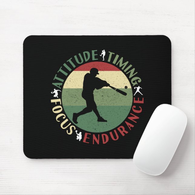 Motivational Baseball Team Values Mouse Pad (With Mouse)