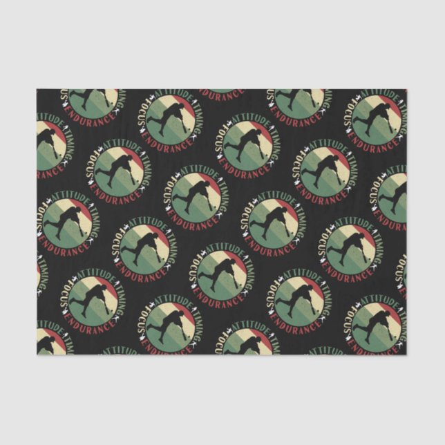 Motivational Baseball Team Values Tissue Paper (Front)