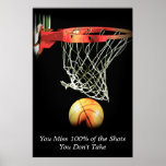 Motivational Basketball Sport Poster<br><div class="desc">I Love This Game. Popular Sports - Basketball Game Ball Image.</div>