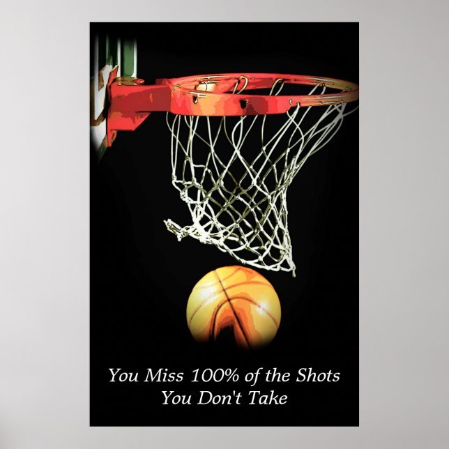 Motivational Basketball Sport Poster (Front)