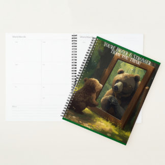 motivational bear cub calendar planner notebook