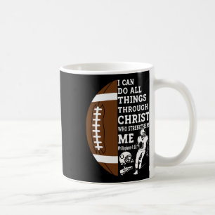 Motivational Bible Verse Christian Gifts Football  Coffee Mug