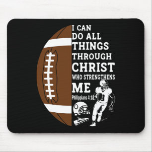 Motivational Bible Verse Christian Gifts Football  Mouse Pad