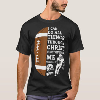 Motivational Bible Verse Christian Gifts Football T-Shirt