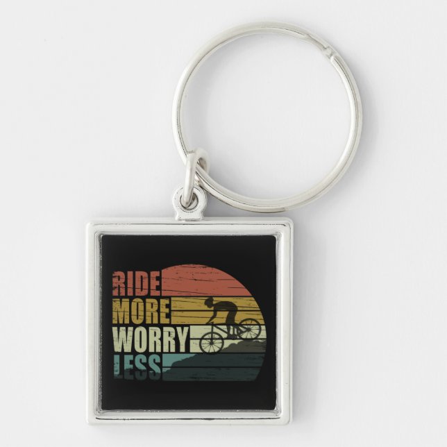 Motivational Bicycle Rider - Funny Cycling Quotes Key Ring (Front)