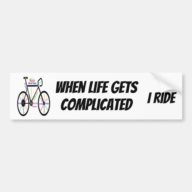 Motivational Bike, Bicycle, Cycling Quote Bumper Sticker (Front)