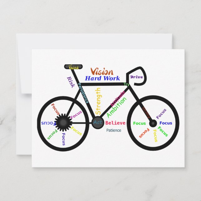 Motivational Bike, Bicycle, Cycling, Sport, Hobby Card (Front)