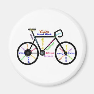 Motivational Bike, Cycle, Biking, Sport Words Magnet