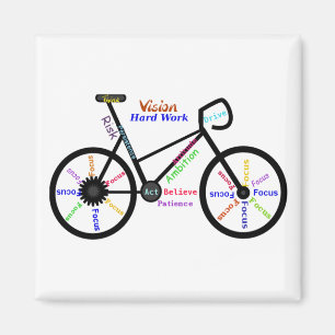 Motivational Bike, Cycle, Biking, Sport Words Magnet
