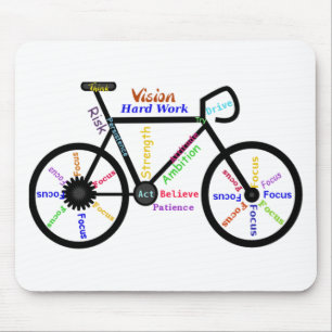 Motivational Bike, Cycle, Biking, Sport Words Mouse Pad