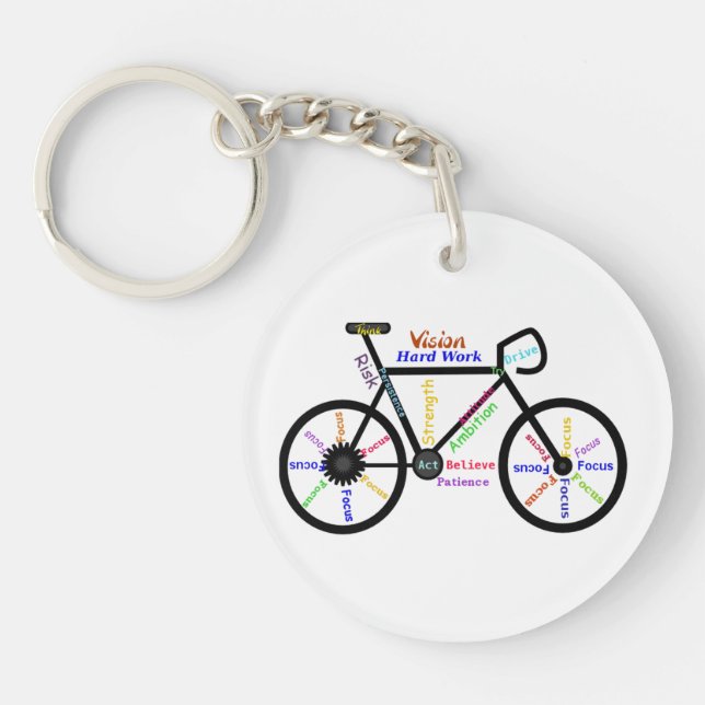 Motivational Bike Inspirational Words Sports Key Ring (Front)